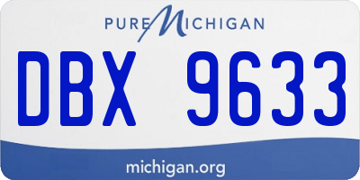 MI license plate DBX9633
