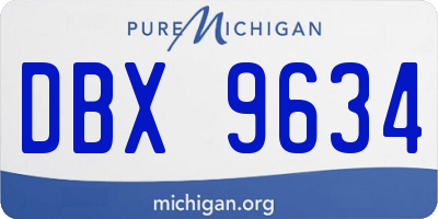 MI license plate DBX9634