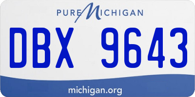 MI license plate DBX9643