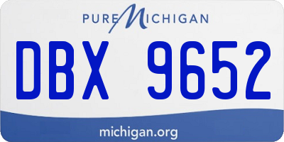 MI license plate DBX9652
