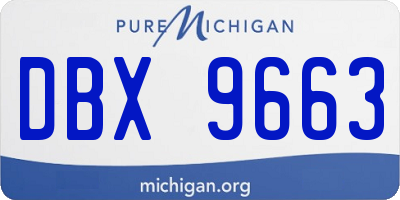 MI license plate DBX9663