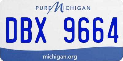 MI license plate DBX9664