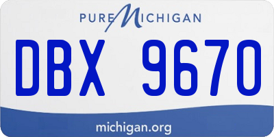 MI license plate DBX9670