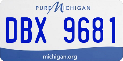 MI license plate DBX9681