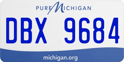 MI license plate DBX9684