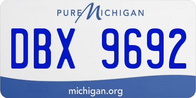 MI license plate DBX9692