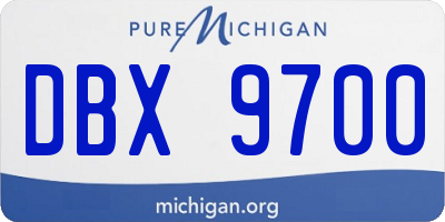 MI license plate DBX9700