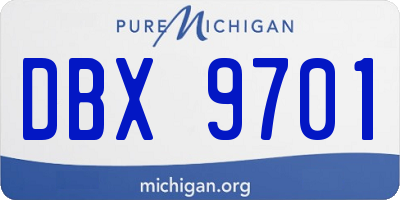MI license plate DBX9701