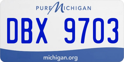 MI license plate DBX9703