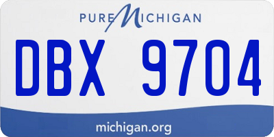 MI license plate DBX9704