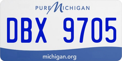 MI license plate DBX9705