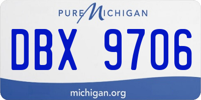 MI license plate DBX9706