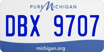 MI license plate DBX9707