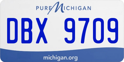 MI license plate DBX9709