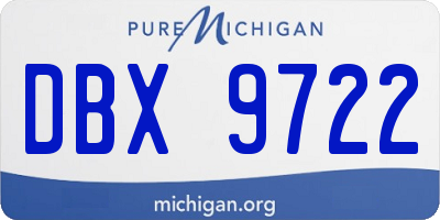 MI license plate DBX9722