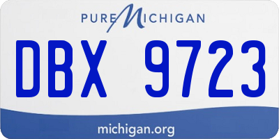 MI license plate DBX9723