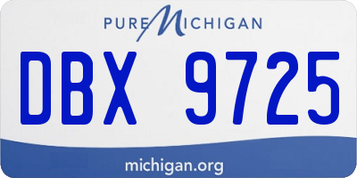MI license plate DBX9725