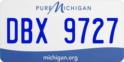 MI license plate DBX9727