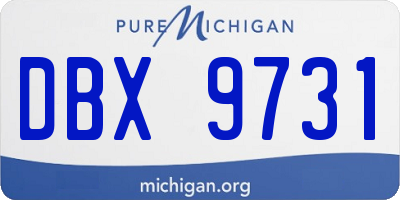 MI license plate DBX9731