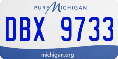 MI license plate DBX9733