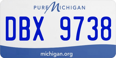MI license plate DBX9738