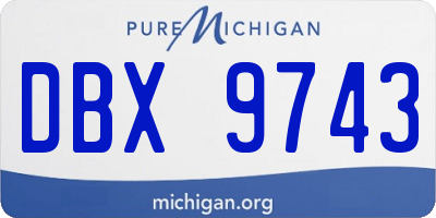 MI license plate DBX9743