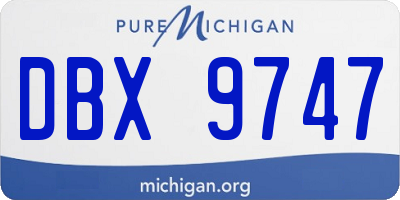 MI license plate DBX9747