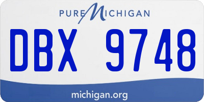 MI license plate DBX9748