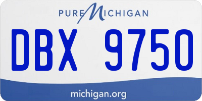 MI license plate DBX9750
