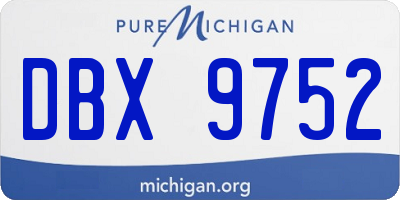 MI license plate DBX9752