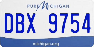 MI license plate DBX9754