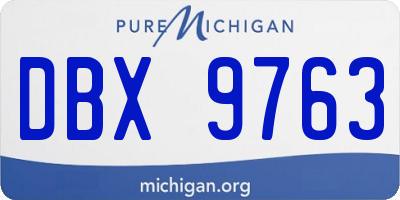 MI license plate DBX9763
