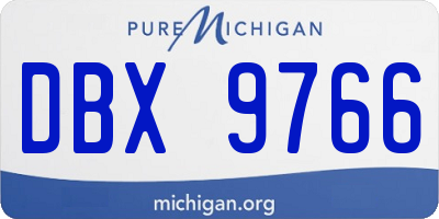 MI license plate DBX9766