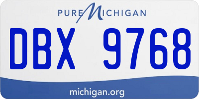 MI license plate DBX9768