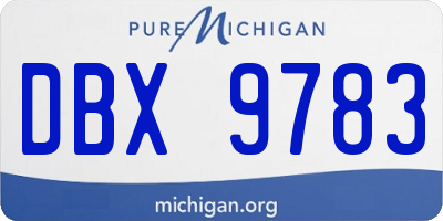 MI license plate DBX9783