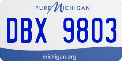 MI license plate DBX9803