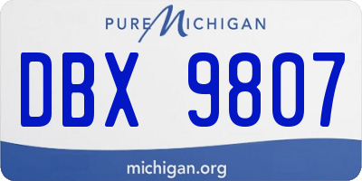 MI license plate DBX9807