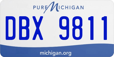 MI license plate DBX9811
