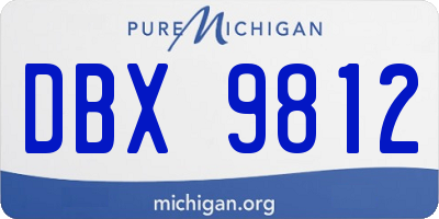 MI license plate DBX9812