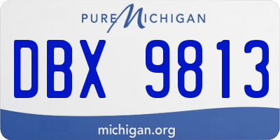 MI license plate DBX9813