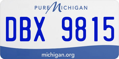MI license plate DBX9815