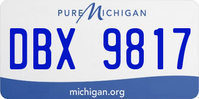 MI license plate DBX9817