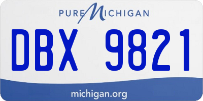 MI license plate DBX9821
