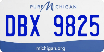 MI license plate DBX9825