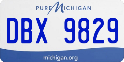 MI license plate DBX9829