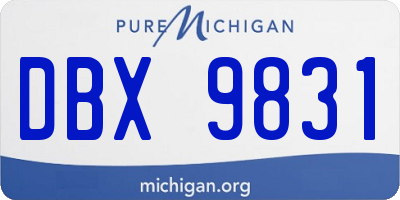 MI license plate DBX9831