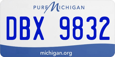 MI license plate DBX9832
