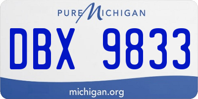 MI license plate DBX9833