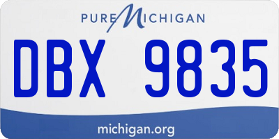 MI license plate DBX9835
