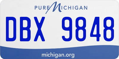MI license plate DBX9848